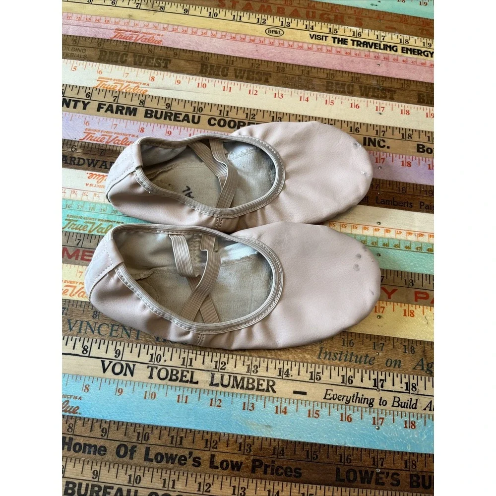 Unbranded Girls Pink Split-Sole Ballet Shoe Kids 5.5 M Womens 7.5 Some Wear